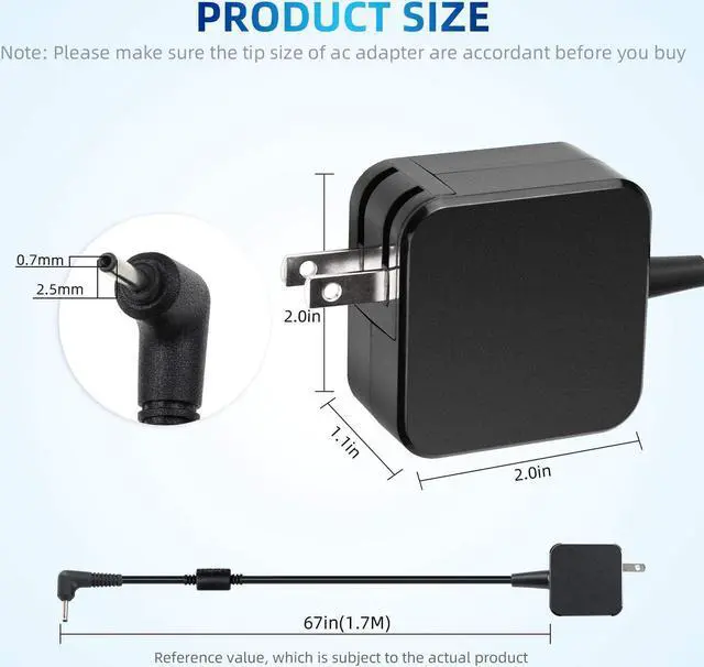 Alt view image 3 of 6 - 26W 12V 2.2A Laptop Adapter Charger PA-1250-98 for Samsung Chromebook 3 2 303C 500C 501C 503C XE500C13 XE303C12 XE501C13 XE500C12 XE503C12 XE503C32 W14-026N1A BA44-00322A Power Supply Cord