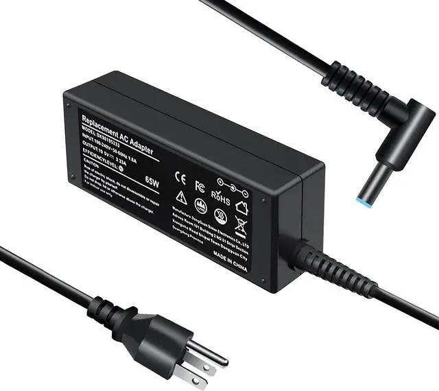 Main image of 65W Laptop Charger for HP Pavilion 10 11 13 14 15 17 HP Notebook 14 15 17 Replacement 710412-001 10-e010nr 14-dh2011nr 14m-ba114dx 15-n010us 15-f009wm 15-f023wm 17-e107nr 14-DF0023CL AC Adapter
