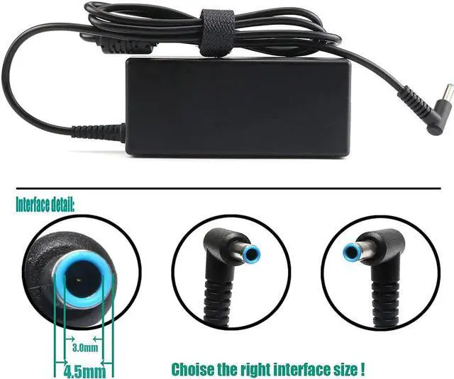 Alt view image 3 of 6 - 65W Laptop Charger for HP Pavilion 10 11 13 14 15 17 HP Notebook 14 15 17 Replacement 710412-001 10-e010nr 14-dh2011nr 14m-ba114dx 15-n010us 15-f009wm 15-f023wm 17-e107nr 14-DF0023CL AC Adapter