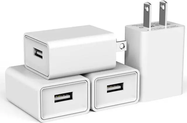 Main image of 4-Pack USB Wall Charger USB Wall Plug 5V 2.1A AC Power Adapter Compatible with Smart Phones Smart Watches Small Game Consoles Cameras Audio Equipment and More Electronics Products