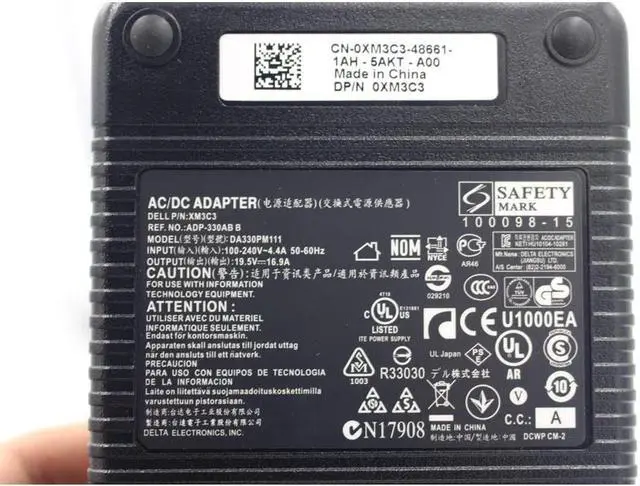 Alt view image 3 of 6 - 330W 19.5V 16.9A 7.4 * 5.0mm Big tip Laptop Power Adapter Charger Compatible for Dell Alienware M18 M18x X51 X51 R2 AC Adapter Charger XM3C3,DA330PM111 Y90RR ADP-330AB D ADP-330AB B Power Supply Cord