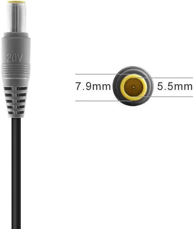 Alt view image 2 of 7 - 65W AC Charger Fit for Lenovo Thinkpad T510 T520 L412 L420 L430 L512 L530 R400, Edge 13 14 15 E430c E525 E530c E545 E220S E420 E425 E420S R500 SL500 SL510 T430u Laptop Power Supply Adapter Cord