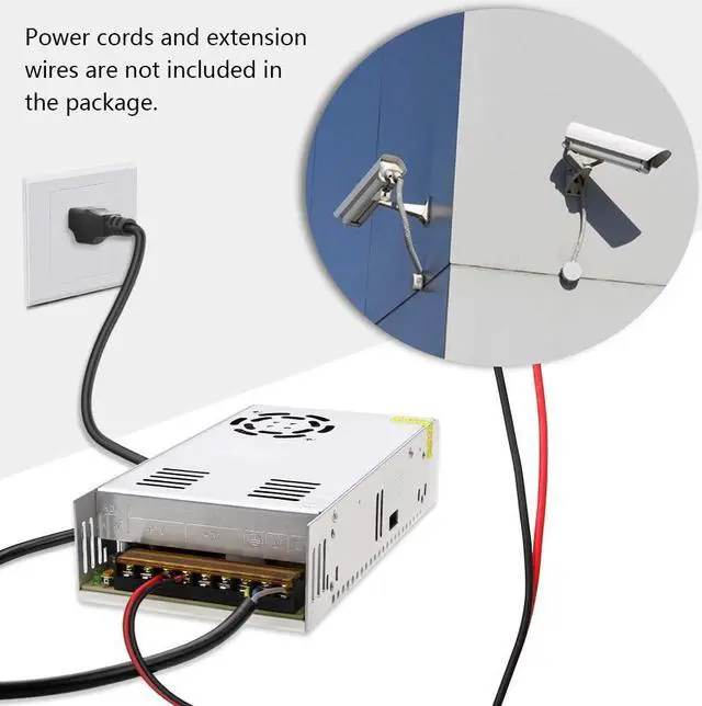 Alt view image 7 of 7 - SHNITPWR 12V Power Supply 30A 360W AC to DC Adapter 12 Volt 30 Amp Switching Power Converter Transformer LED Driver 110V 240V AC in for LED Light Strip 3D Printer CCTV Security System LCD Monitor