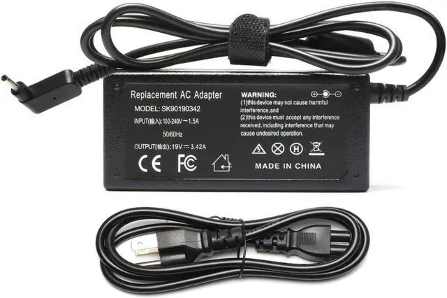 Main image of SOLICE 65W Adapter Charger Power Cord for Laptop t Acer Aspire One Cloudbook AO1-131, AO1-431 Iconia W700 Table Compatible P/N:KP.06503.007 KP.06503.0006 PA-1650-80 PA-1650-68 PA-1700-02 ADP-65MH