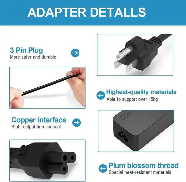 Alt view image 3 of 5 - 65W 45W Charger Fit for Lenovo Thinkbook 14 14s 16 15 13x 13s Plus G1 G2 G3 G4 G4+ G6 G7 Laptop, UL Certified Safety, USB C Power Supply Adapter
