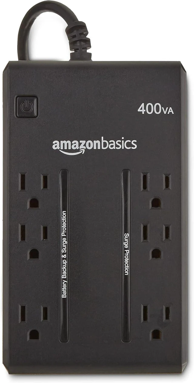 Alt view image 3 of 5 - Amazon Basics Standby UPS Battery Backup 400VA 255W Surge Protector Uninterruptible Power Supply, 6 Outlets for Power Outage Protection, Compact, Black