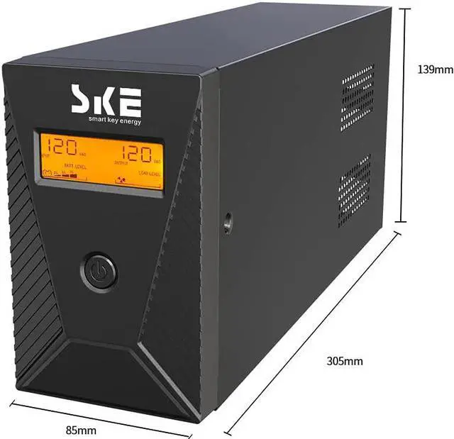 Alt view image 2 of 9 - 600VA 360W Back UPS Battery Backup Intelligent LCD Battery Backup and Surge Protector Uninterruptible Power Supply Battery Backup for Computer