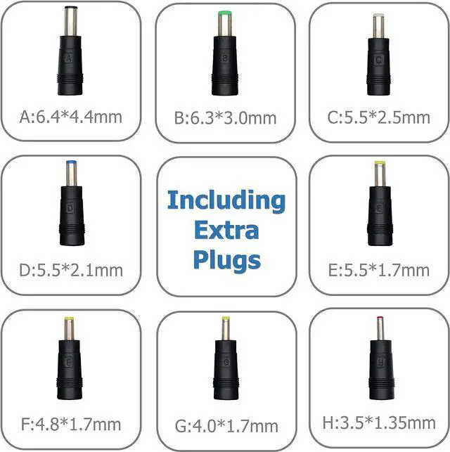 Alt view image 7 of 7 - AC to DC 9V 1.5A Power Supply Adapter with 5.5mm x 2.1mm Connector Plug for Android Tablets Webcam Routers Toys Recorder Bluetooth Speaker