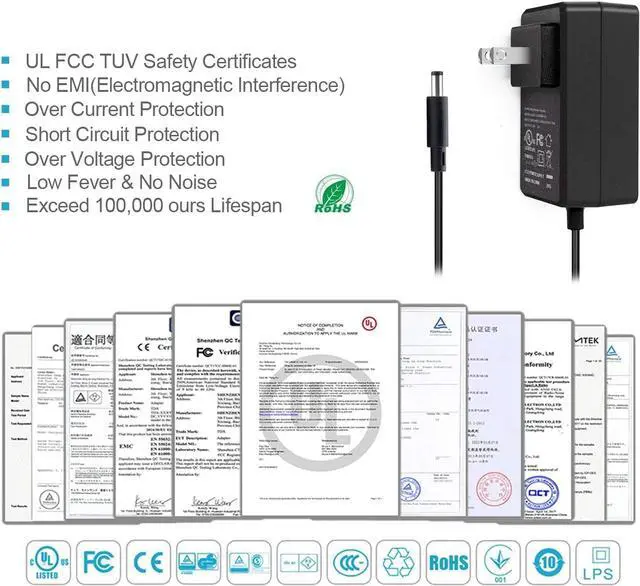 Alt view image 2 of 7 - UL Listed GOOKYO 5V 4A Power Supply 5VDC 4000mA Wall Charger Multi Tip Switching Replacement AC Adapter Fit for Jetson Nano,Atomic Pi,USB Hub,3D Printer,Pi 3/4 and More DC 5v Devices Power Supply - OEM