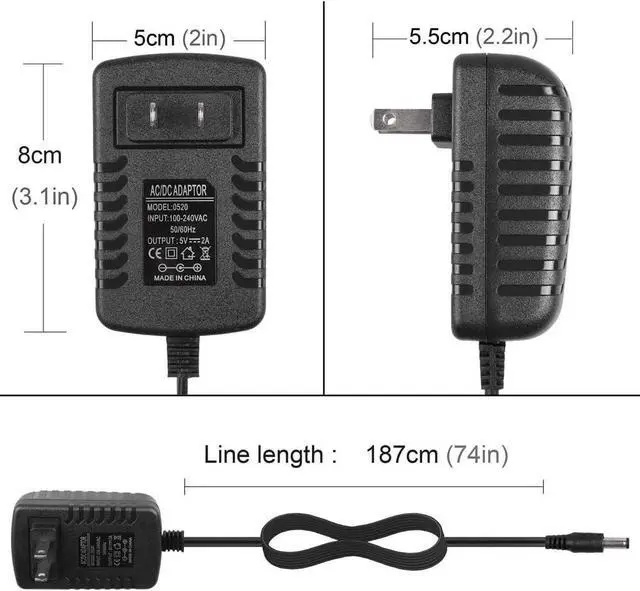 Alt view image 6 of 7 - DC 5V 2A 2000mA Power Supply Cord Charger Multi Tips 10W AC Adapter with 8 Selectable Multiple Switching Connectors for TV Box LED Lights Strip Tablets Webcam Camera Speaker Router Transformer ect