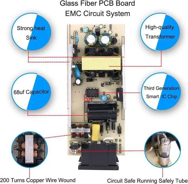 Alt view image 6 of 7 - 12V 3A Power Supply AC 100-240v to DC 12V 3A Power Adapter 36W Charger Led Driver 12V3A for LED Strip Light CCTV Camera