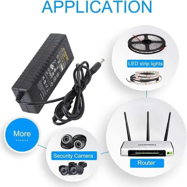 Alt view image 7 of 7 - 12V 3A Power Supply AC 100-240v to DC 12V 3A Power Adapter 36W Charger Led Driver 12V3A for LED Strip Light CCTV Camera
