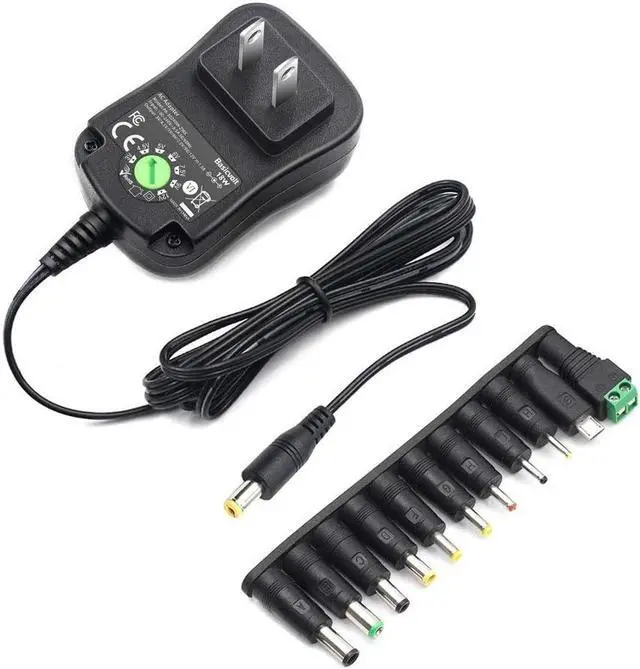 Alt view image 7 of 7 - Basicvolt 18W Universal Power Supply 3V 4.5V 5V 6V 7.5V 9V 12V AC to DC Power Adapter 1A 1.5A for LED Strip Light Router Speaker CCTV Camera Tablet Mp3 and More Household Electronics