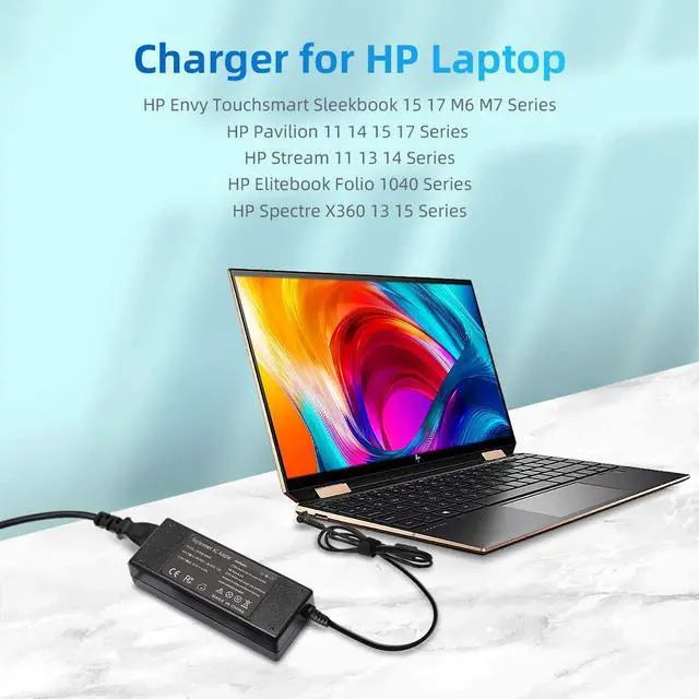 Alt view image 6 of 7 - 90W?AC?Adapter?Laptop?Charger?for?HP?Envy?Touchsmart?Sleekbook?15?17?M6?M7?Series HP?Pavilion?11?14?15?17,?HP?Stream?11?13?14,?HP?Elitebook?Folio?1040,?HP?Spectre?X360?13?15?Power?Supply?Cord