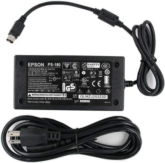 Main image of 24V AC Adapter Replacement Fit for Epson PS-180 PS-170 PS-150 PSA242 C32C825343 M159A M159B M235A M129C TM-T88II TM Series T88III POS Printer DC Charger Power Supply Cord
