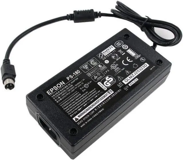 Alt view image 3 of 3 - 24V AC Adapter Replacement Fit for Epson PS-180 PS-170 PS-150 PSA242 C32C825343 M159A M159B M235A M129C TM-T88II TM Series T88III POS Printer DC Charger Power Supply Cord
