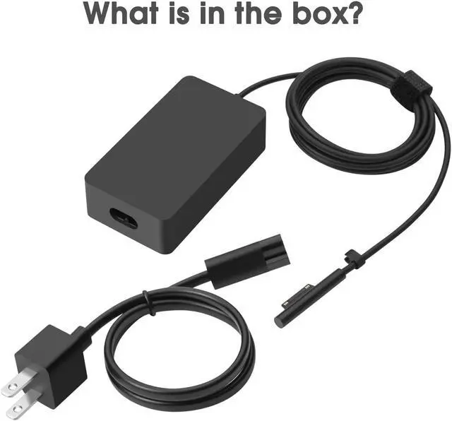 Alt view image 7 of 7 - Surface Pro 6 Pro 7 Charger, 65W Power Supply Adapter for Microsoft Surface Pro 3/4/5/6/7/X, Surface Book, Surface Laptop 1/2/3, Surface Laptop Go, Surface Go, with 6.2ft Power Cord