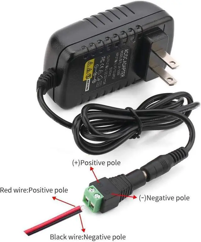 Alt view image 6 of 7 - AC Adapter, YIFENG 12V / 2A AC DC Switching Power Supply Adapter(Input 100-240V, Output 12V 2A) with DC Connector Gift