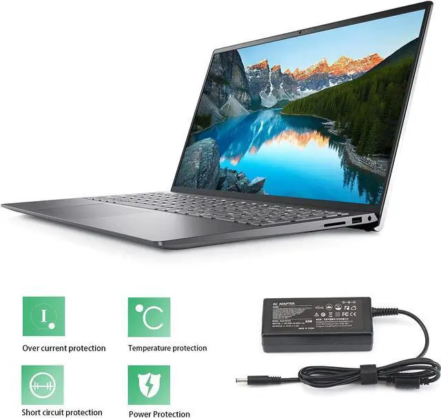 Alt view image 3 of 7 - Laptop Charger for Dell Inspiron 14 15 3501 3505 3502 5502 5406 5515 5100 5505 7400 AC Power Supply Adapter Cord 65W 19.5V 3.34A