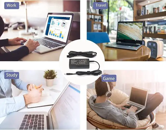 Alt view image 7 of 7 - Laptop Charger for Dell Inspiron 14 15 3501 3505 3502 5502 5406 5515 5100 5505 7400 AC Power Supply Adapter Cord 65W 19.5V 3.34A