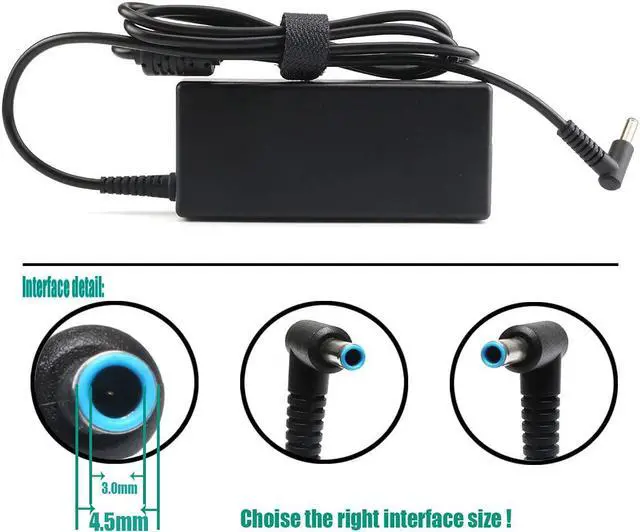 Alt view image 2 of 7 - 65W AC Adapter Laptop Charger Compatible for HP Envy 13 15 17 X360 15-1039wm 15-1033wm 15-w117cl 15-w237cl 15m-cn0011dx 15m-bp111dx 15m-bq121dx 17m-bw0013dx Laptop Notebook PC Power Supply Cord