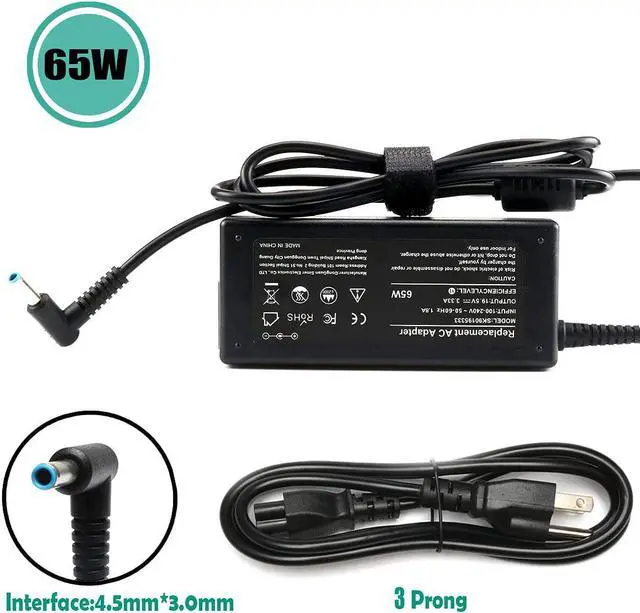 Alt view image 5 of 7 - 65W AC Adapter Laptop Charger Compatible for HP Envy 13 15 17 X360 15-1039wm 15-1033wm 15-w117cl 15-w237cl 15m-cn0011dx 15m-bp111dx 15m-bq121dx 17m-bw0013dx Laptop Notebook PC Power Supply Cord