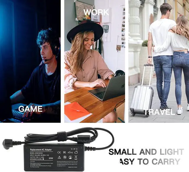 Alt view image 6 of 6 - 19V 3.42A Laptop Charger AC Adapter for Toshiba Satellite C55 C655 C850 C50 L755 C855 L655 L745 P50 C855D C55D S55;Toshiba Portege Z30 Z930 Z830;Satellite Radius 11 14 15 Power Supply Cord