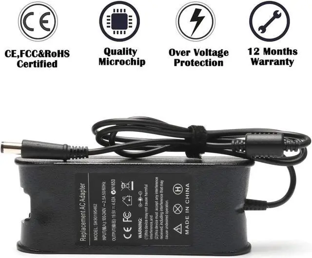 Alt view image 5 of 7 - 90W AC Adapter Laptop Charger for Dell Latitude D830 D820 D630 D620 D610 D520 E4310 E4300 E5400 E5500 E5510 5480 5591 Chromebook 11 3120 3180 3189 0J62H3 PA-10 PA-12 PA12 Notebook Power Supply Cord