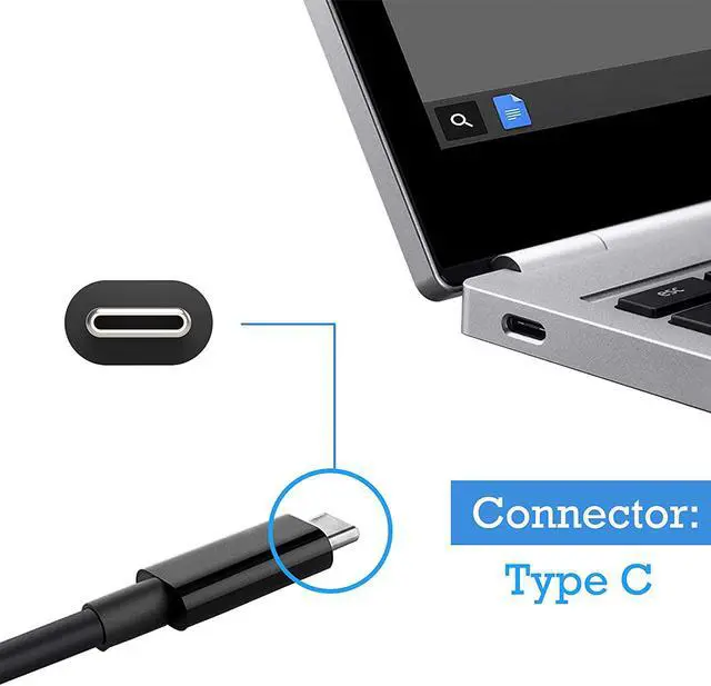 Alt view image 2 of 7 - 65W USB C Laptop Charger for HP Spectre x360 13 Series 13-ac023dx 13-ac033dx 13-ae015dx 13-w023dx 13-w013dx 13-v011dx 13-v111dx Ac Adapter Power Cord