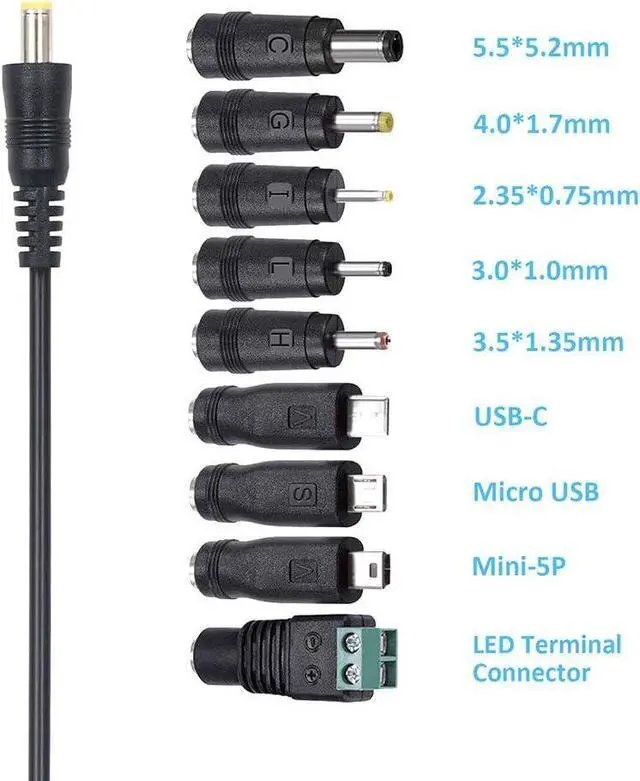 Alt view image 3 of 7 - POWSEED Universal AC Adapter 3V 4.5V 5V 6V 7.5V 9V 12V Power Supply Charger W/8 Adapter Plugs for Home Appliance, 3Amp Max