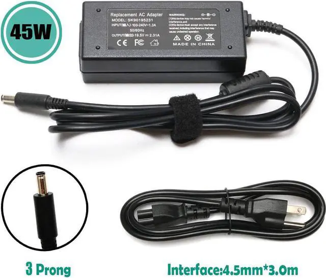 Alt view image 2 of 7 - 45W Laptop AC Adapter Replacement for DELL Inspiron 13 7000 Charger Inspiron 7352 7359 7368 7370 7375 7378 7386 7390 5368 Inspiron 15 5551 5552 5555 5558 5559 7568 Power Supply Cord Plug