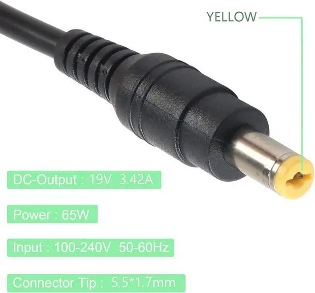 Alt view image 2 of 7 - 19V AC Adapter Power Cord Monitor for Acer LCD H236HL SA230 G276HL S230HL G246HL G206HQL S271HL S240HL G236HL S220HQL S202HL; Aspire E15 N15Q1 N16Q2 E5 E5-575 E5-521 R3 R3-471 Laptop Charger