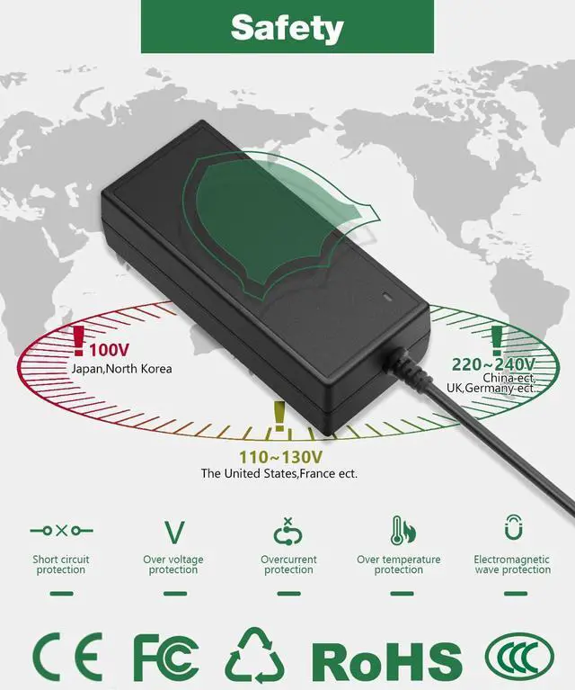 Alt view image 4 of 6 - 5V 15A Adapter, 100-240V AC to DC 5 Volt 15 Amp 75W Power Supply, 12A 10A 9A 8A Converter RGB LEDs Driver 5.5x2.5mm Tip 7.5ft Cord for Christmas Lights WS2812B WS2811 WS2813 SK6812 LED Strips - OEM