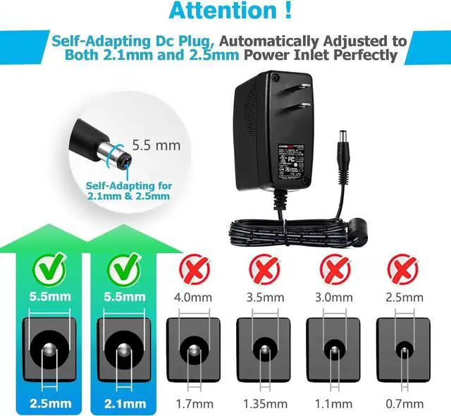 Alt view image 3 of 7 - CHANZON 12V 1.5A UL Listed 18W AC DC Switching Power Supply Adapter (Input 100-240V, Output 12 Volt 1.5 Amp, 6Ft Cord, 18 Watt) Wall Wart Transformer Charger for DC12V Security CCTV Camera (2-Pack)