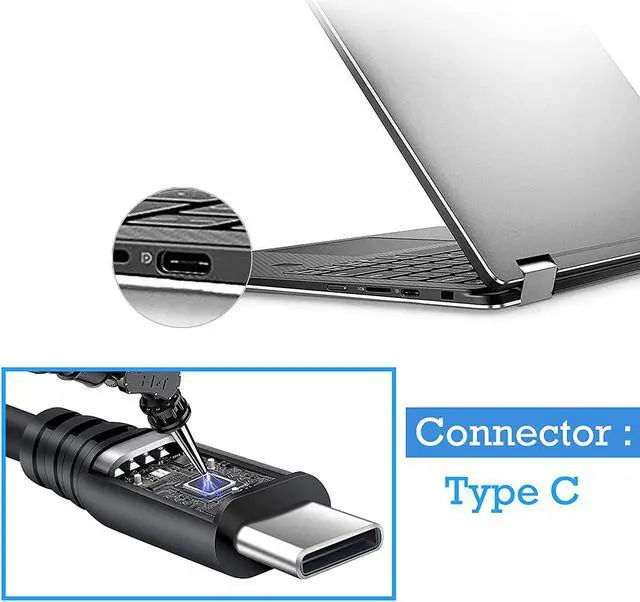 Alt view image 2 of 6 - 45W USB Type C Charger for Acer Chromebook C732 C933 R721T R751T R752TN R752TN-C2J5 CB315-3H CP311 CP315 CP713 CP5-471 N17Q8 Switch/Swift/Spin 7 SP714-51 USB-C Ac Laptop Power Cord