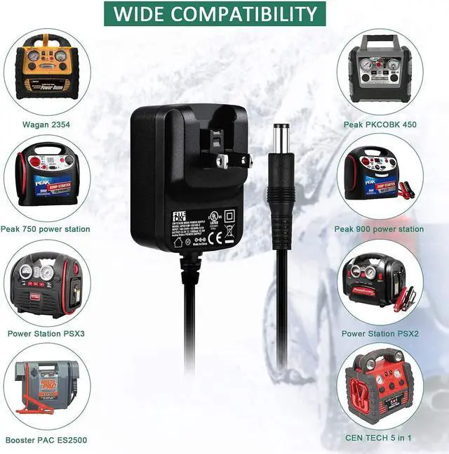Alt view image 4 of 7 - AC/DC Adapter Compatible with Peak PKC0AS PKC0AQ PKC0AZ PKC0A0 300 600 900 Amp Jump Starter Power Adapter Charger UL Listed - OEM