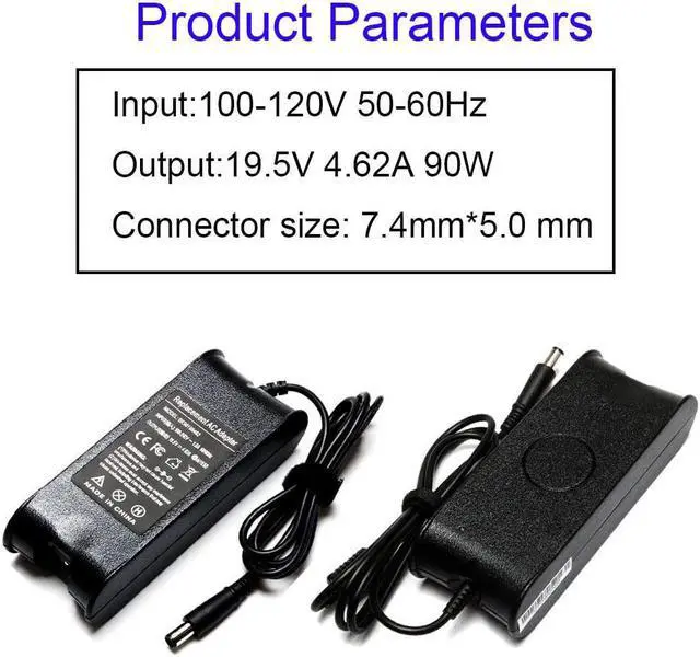 Alt view image 3 of 7 - 19.5V 4.62A 90W AC Adapter Laptop Charger Compatible with Dell Latitude 3330 3440 5480 5591 E6420 E6400 E6510 E6410 E6430 E6440 E5400 E6520 E4310 E4300 E5510 D520 D620 D630 D820 D830 Power Supply Cord