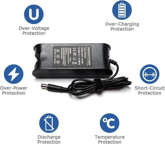 Alt view image 6 of 7 - 19.5V 4.62A 90W AC Adapter Laptop Charger Compatible with Dell Latitude 3330 3440 5480 5591 E6420 E6400 E6510 E6410 E6430 E6440 E5400 E6520 E4310 E4300 E5510 D520 D620 D630 D820 D830 Power Supply Cord