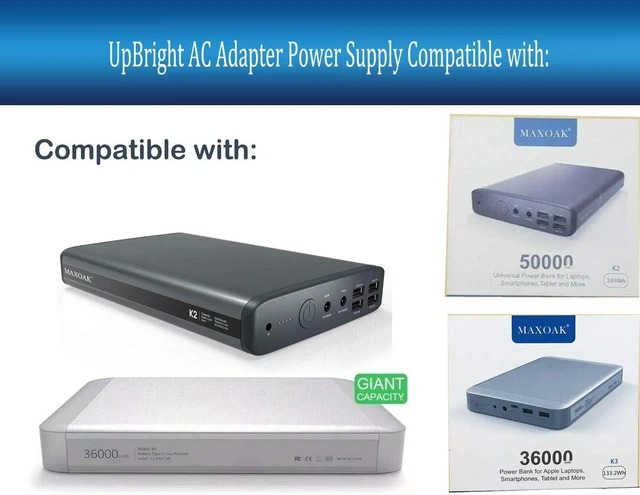 Alt view image 2 of 6 - UpBright 16.8V AC/DC Adapter Compatible with KAYO MAXTAR K48V168250E2 MAXOAK K2 K3 MAX OAK Power Bank K185-168250P Intal IN1262500 16.8VDC 2500mA DC16.8V 2.5A 16.8 V 2.5 A Power Supply Battery Charger