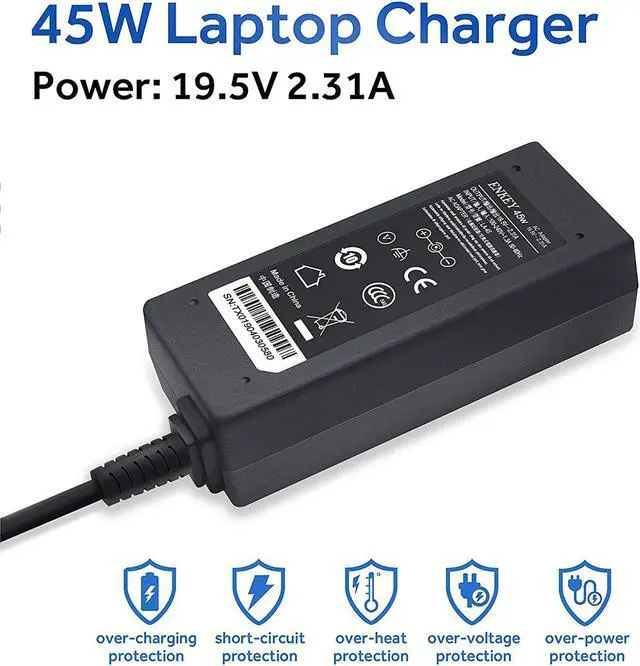 Alt view image 2 of 7 - Laptop Charger for Dell Inspiron XPS 45W 19.5V 2.31A Power Supply AC Adapter Compatible with Dell Inspiron 15 5000 5555 5558 5559 3552, XPS 11 12 13 Ultrabook, HA45NM140 DA45NM140 LA45NM140 HK45NM140