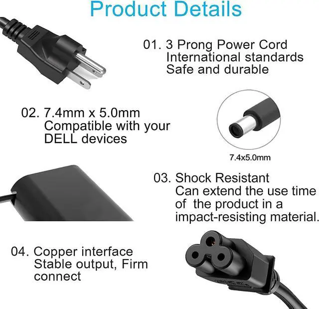 Alt view image 4 of 5 - Mackertop 240W AC Adapter Charger 19.5V 12.3A Laptop Power Supply Compatible with Dell Precision 7730 7720 7520 M6800 M6500 M6600, Dell Alienware M17x M17x R4 M18x M18x R2 PA-9E