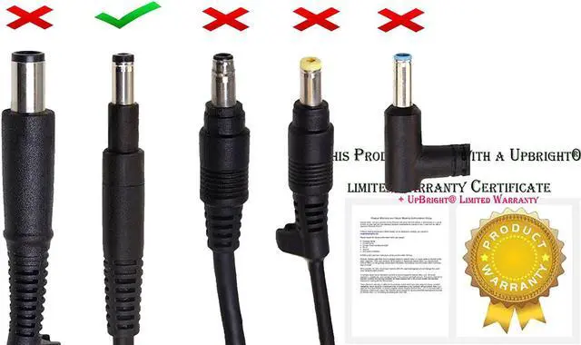 Alt view image 2 of 6 - UpBright 19.5V 3.33A 65W AC/DC Adapter Replacement for HP Pavilion AR58125 ProtectSmart AR 58125 Protect Smart Laptop Notebook PC 19.5VDC Power Supply Charger (w/OD: 4.8mm Tip. Wihtout Center Pin.)