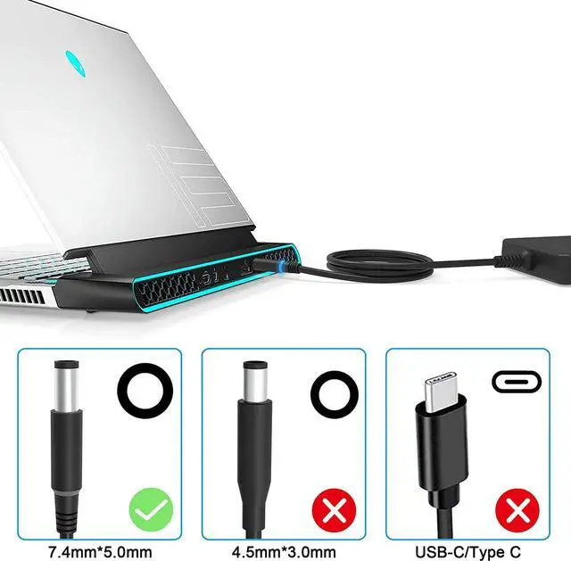 Alt view image 4 of 7 - 240W 180W Laptop Charger for Dell Alienware M15 17 15 R3 R4 R5 R2 13 M17 X51 M17X M18X G5 G7 GA240PE1-00 Precision 7710 M6800 M6500 M6600 M4700 M6700 M6400 J211H PA-9E AC Adapter Power Cord