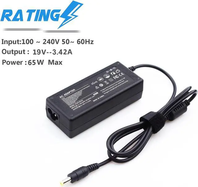 Alt view image 3 of 6 - Replacement for Acer Monitor Power Cord R221Q R240HY SB220Q G277 R271 S242HL S231HL S230HL S202HL S240HL S271HL S220HQL S201HL S211HL / G226HQL G236HL G246HL G276HL G247HL G257HU Laptop Charger