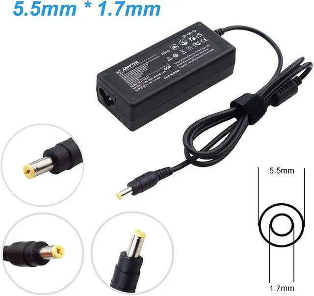 Alt view image 5 of 6 - Replacement for Acer Monitor Power Cord R221Q R240HY SB220Q G277 R271 S242HL S231HL S230HL S202HL S240HL S271HL S220HQL S201HL S211HL / G226HQL G236HL G246HL G276HL G247HL G257HU Laptop Charger