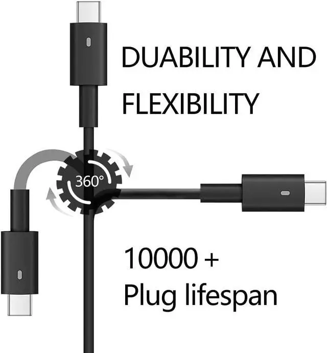 Alt view image 4 of 7 - 65W 45w USB C Laptop Charger for DELL Latitude 7370 7275 7400 7300 5290 3400 3500 Latitude 5290 7390 5285 5179 2-in-1,XPS 13 9350 9370 9250 9365 Type-C AC Adapter/Power Supply
