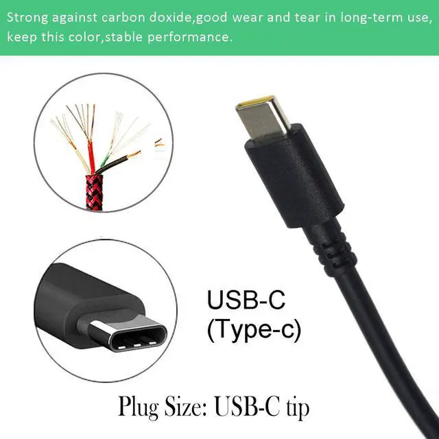Alt view image 3 of 7 - 45W USB C Charger for Lenovo Chromebook 300e 500e S330 S340 C340 C330 100e ThinkPad T480s T480 T580 E580 T580s Chromebook 2nd Gen AST MTK AC Adapter Cord Power Cord