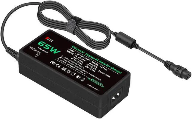 Alt view image 7 of 7 - Tectra 65W Universal Laptop Charger AC Power Adapter for HP Dell Acer Asus Lenovo IBM Toshiba Compaq Samsung Sony Fujitsu Gateway Notebook Ultrabook 12 Tips Laptop Power Supply Cord