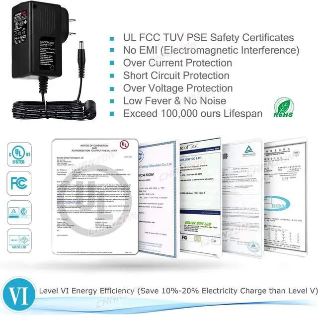 Alt view image 3 of 6 - 12V 1A 12W Power Supply AC DC Switching Adapter 12 Volt 1 Amp AC/DC Wall Wart Converter Transformer 100-240v 50 60HZ Input with 12vdc 1000ma Output