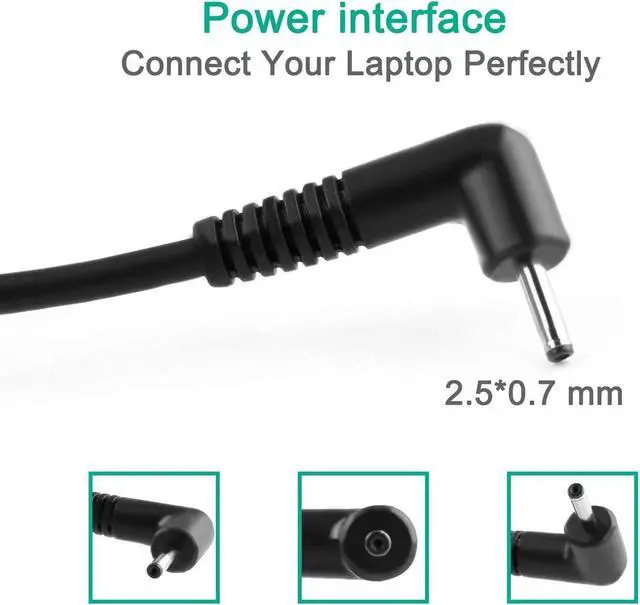 Alt view image 2 of 5 - 26W 12V 2.2A AC Adapter Charger Fit for Samsung Chromebook 3 XE500C13 XE501C13 XE500C12 PA-1250-98 PA-1250-96 W14-026N1A BA44-00322A PA3N40W AD-2612AUS Laptop Power Supply Cord